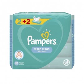 Pampers Fresh Clean Wipes Μωρομάντηλα για την Αλλαγή Πάνας (2+2 ΔΩΡΟ) (4 x 52 τεμάχια)